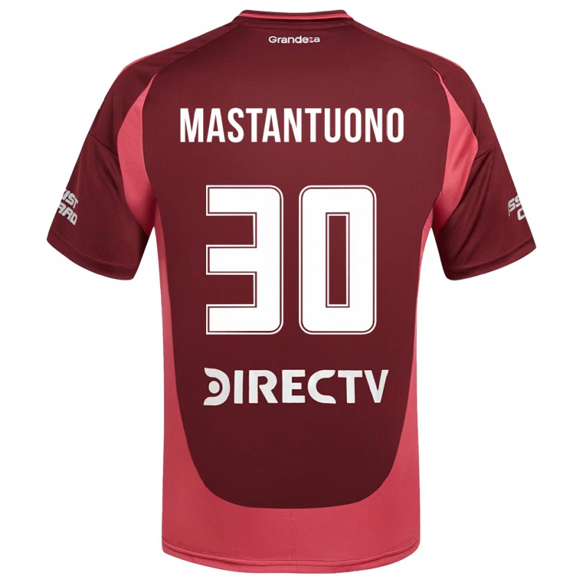 Danxen Kinder Franco Mastantuono #30 Burgunder Magenta Auswärtstrikot Trikot 2025/26 T-Shirt