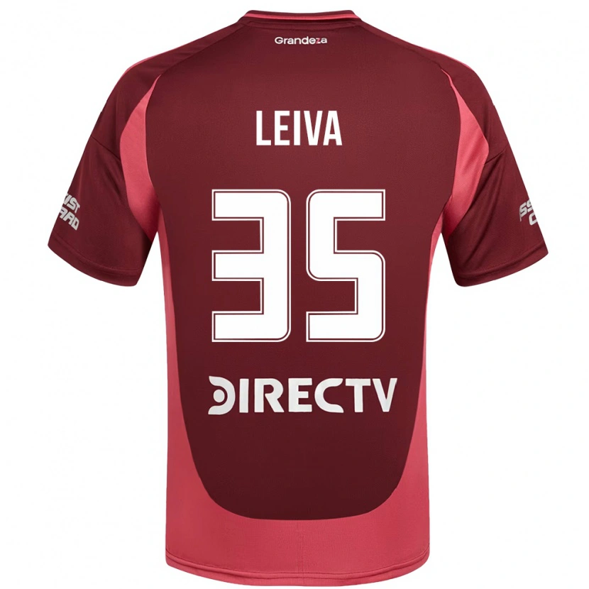 Danxen Kinder Tobías Leiva #35 Burgunder Magenta Auswärtstrikot Trikot 2025/26 T-Shirt