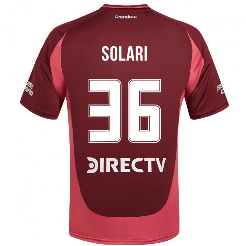 Danxen Kinder Pablo Solari #36 Burgunder Magenta Auswärtstrikot Trikot 2025/26 T-Shirt