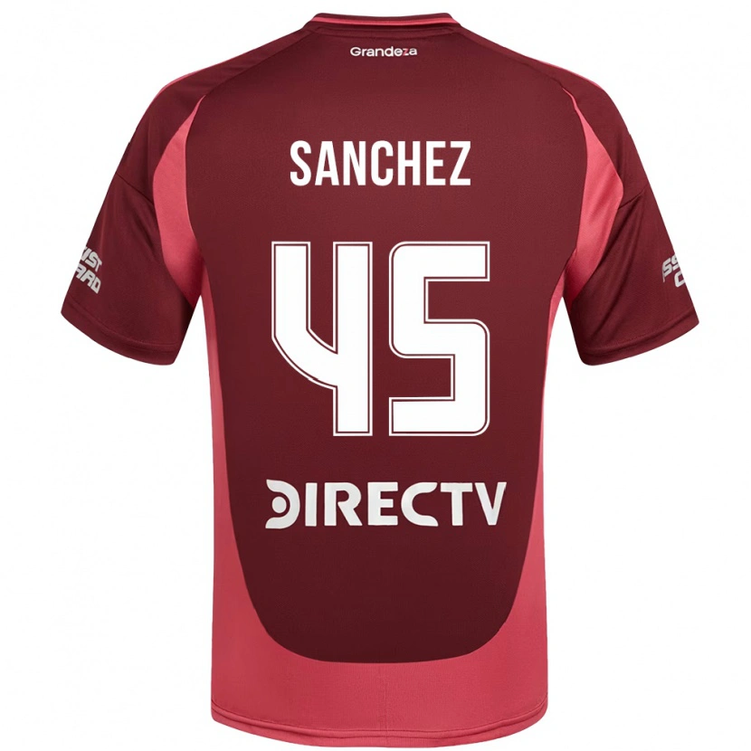 Danxen Kinder Sebastián Sánchez #45 Burgunder Magenta Auswärtstrikot Trikot 2025/26 T-Shirt