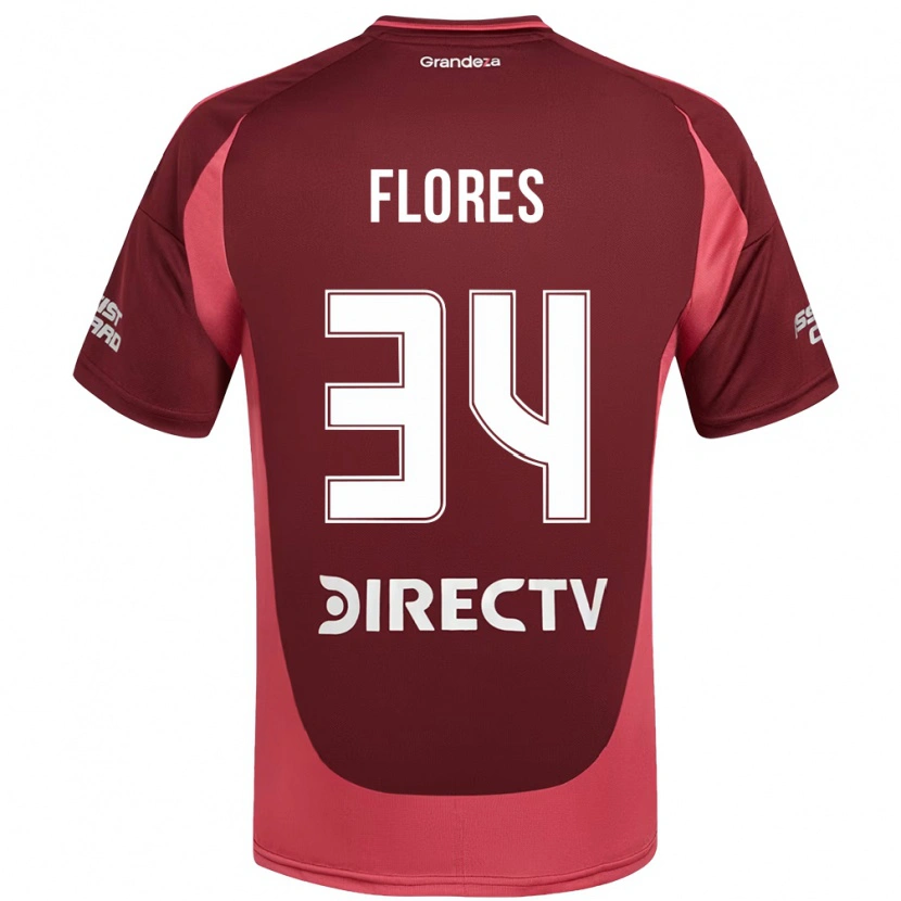 Danxen Kinder Brenda Flores #34 Burgunder Magenta Auswärtstrikot Trikot 2025/26 T-Shirt