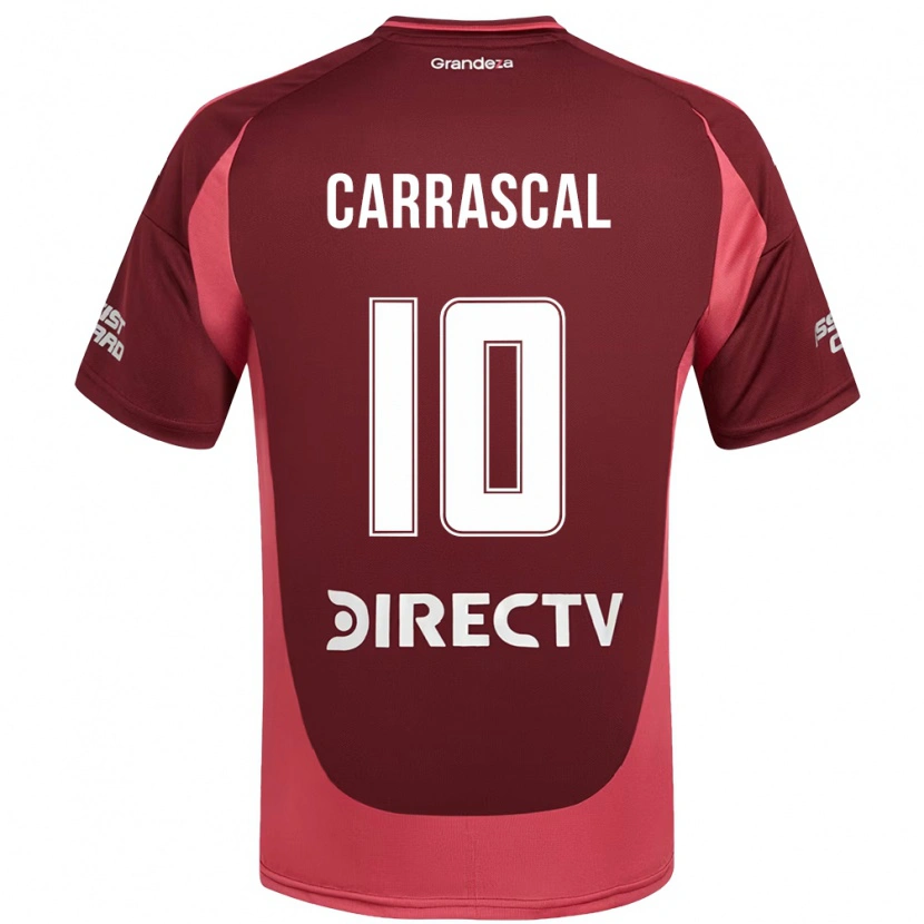 Danxen Kinder Jorge Carrascal #10 Burgunder Magenta Auswärtstrikot Trikot 2025/26 T-Shirt