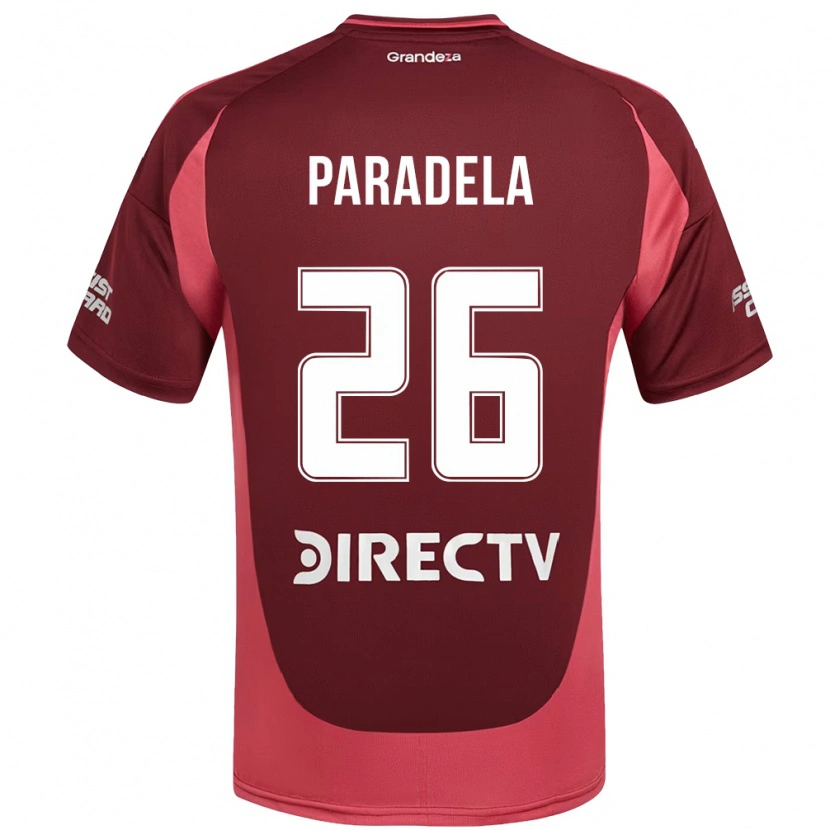 Danxen Kinder Jose Paradela #26 Burgunder Magenta Auswärtstrikot Trikot 2025/26 T-Shirt