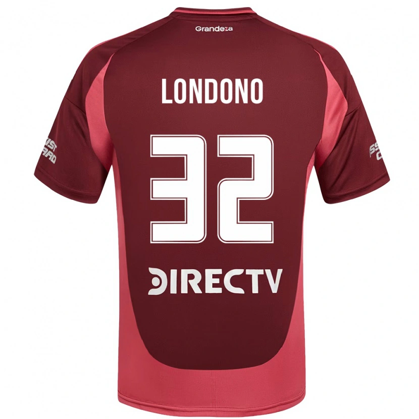 Danxen Kinder Flabian Londono #32 Burgunder Magenta Auswärtstrikot Trikot 2025/26 T-Shirt