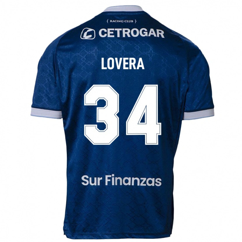 Danxen Kinder Maximiliano Lovera #34 Dunkelblau Auswärtstrikot Trikot 2025/26 T-Shirt
