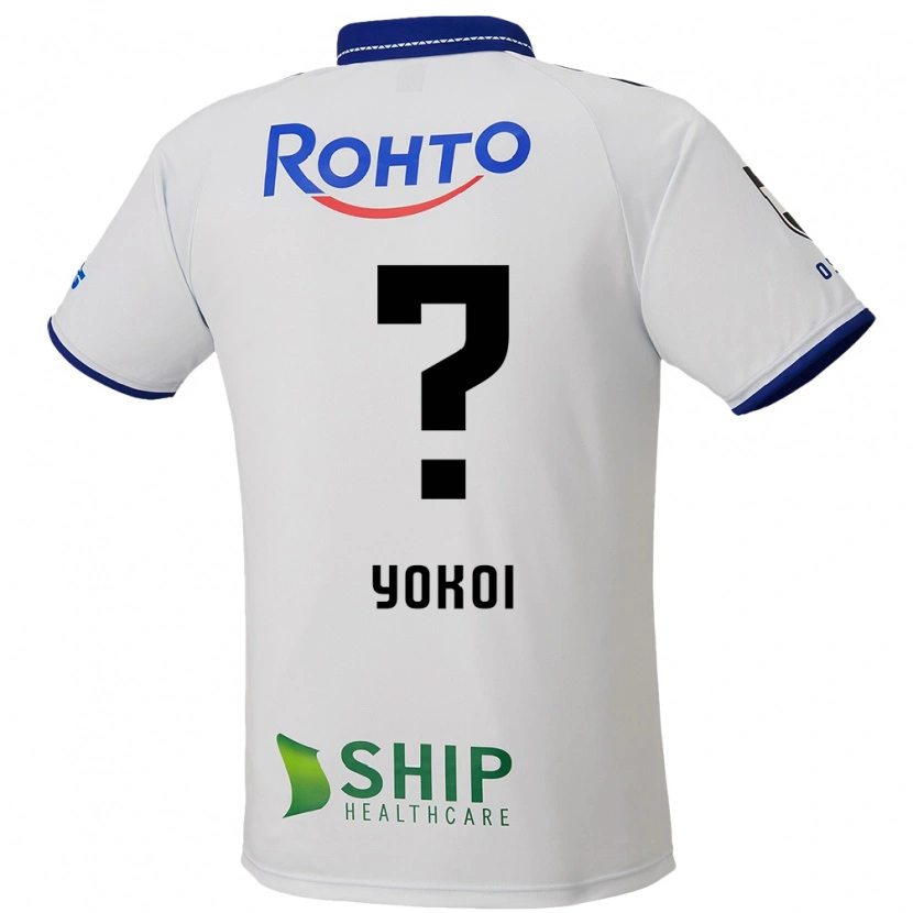 Danxen Kinder Yuya Yokoi #0 Weiß Blau Schwarz Auswärtstrikot Trikot 2025/26 T-Shirt