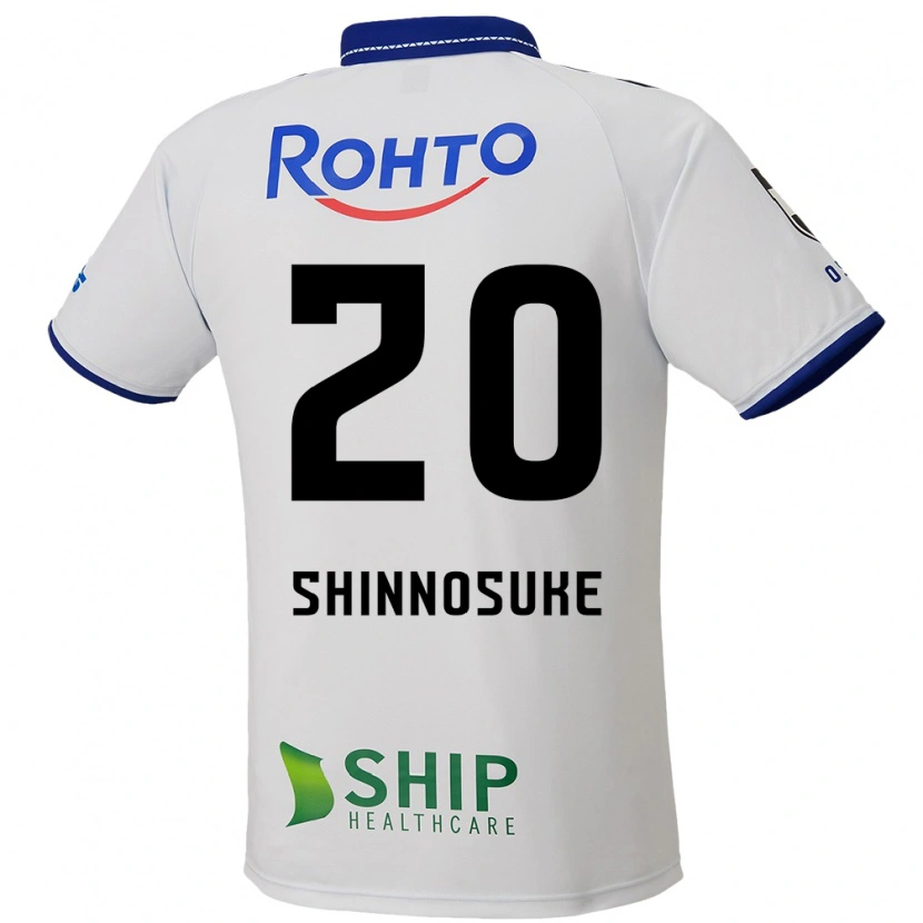 Danxen Kinder Shinnosuke Nakatani #20 Weiß Blau Schwarz Auswärtstrikot Trikot 2025/26 T-Shirt