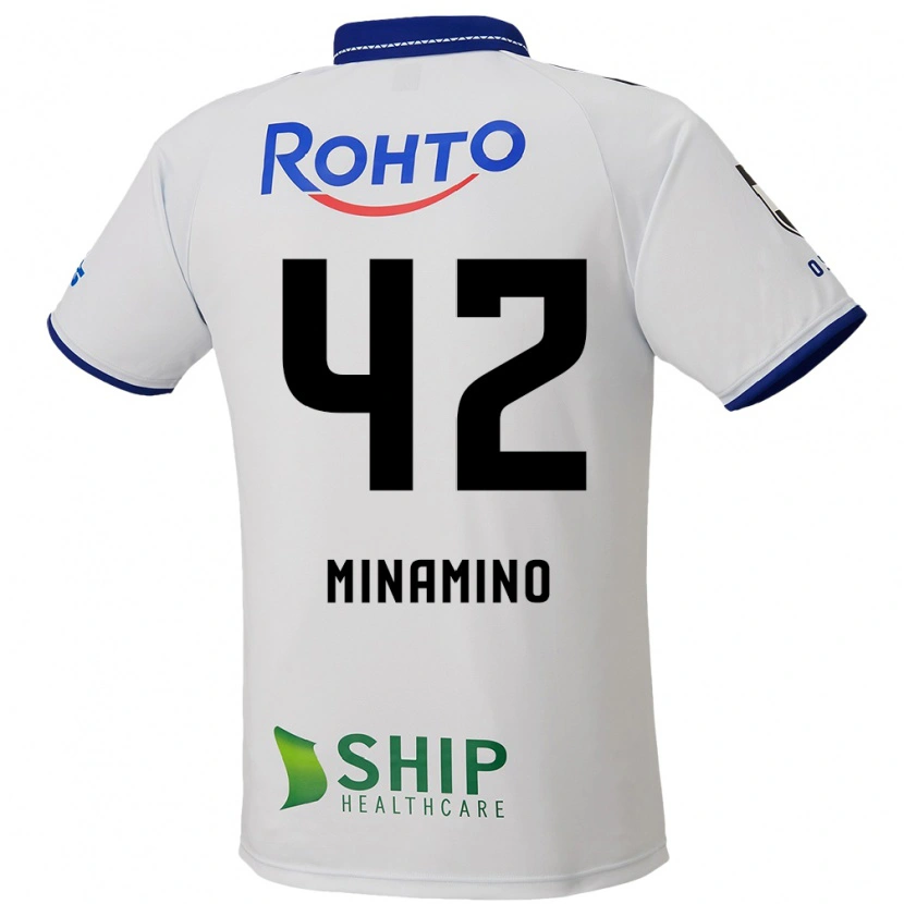 Danxen Kinder Harumi Minamino #42 Weiß Blau Schwarz Auswärtstrikot Trikot 2025/26 T-Shirt