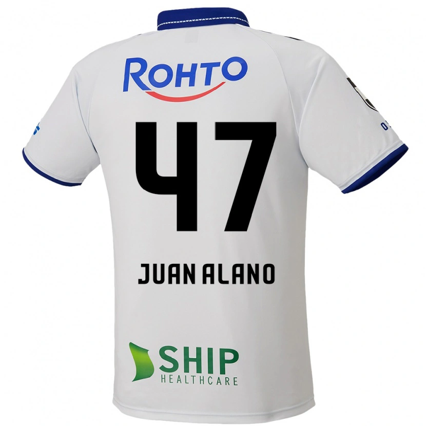 Danxen Kinder Juan Alano #47 Weiß Blau Schwarz Auswärtstrikot Trikot 2025/26 T-Shirt