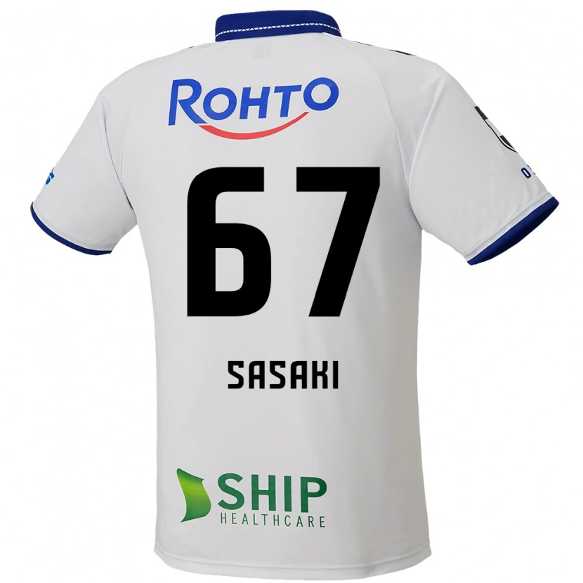 Danxen Kinder Shogo Sasaki #67 Weiß Blau Schwarz Auswärtstrikot Trikot 2025/26 T-Shirt
