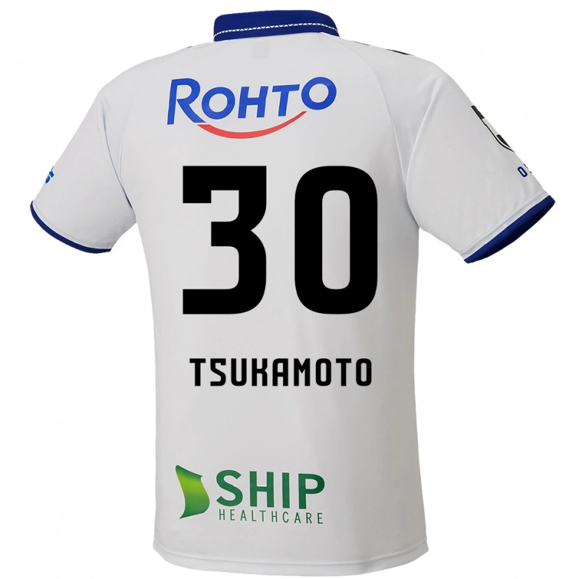 Danxen Kinder Dai Tsukamoto #30 Weiß Blau Schwarz Auswärtstrikot Trikot 2025/26 T-Shirt