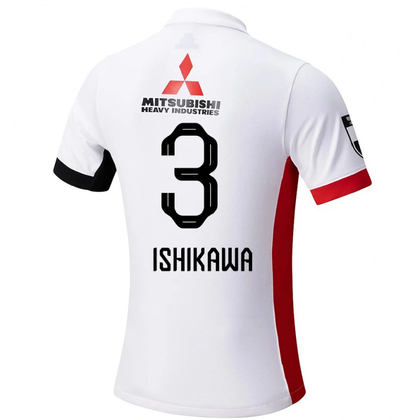 Danxen Kinder Rion Ishikawa #3 Weiß Schwarz Auswärtstrikot Trikot 2025/26 T-Shirt