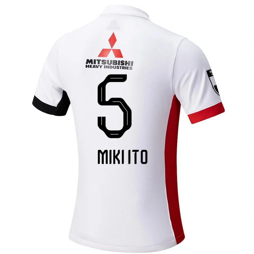 Danxen Kinder Miki Ito #5 Weiß Schwarz Auswärtstrikot Trikot 2025/26 T-Shirt