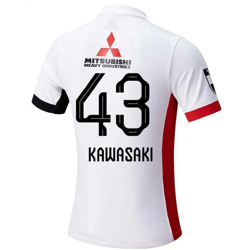 Danxen Kinder Atsushi Kawasaki #43 Weiß Schwarz Auswärtstrikot Trikot 2025/26 T-Shirt