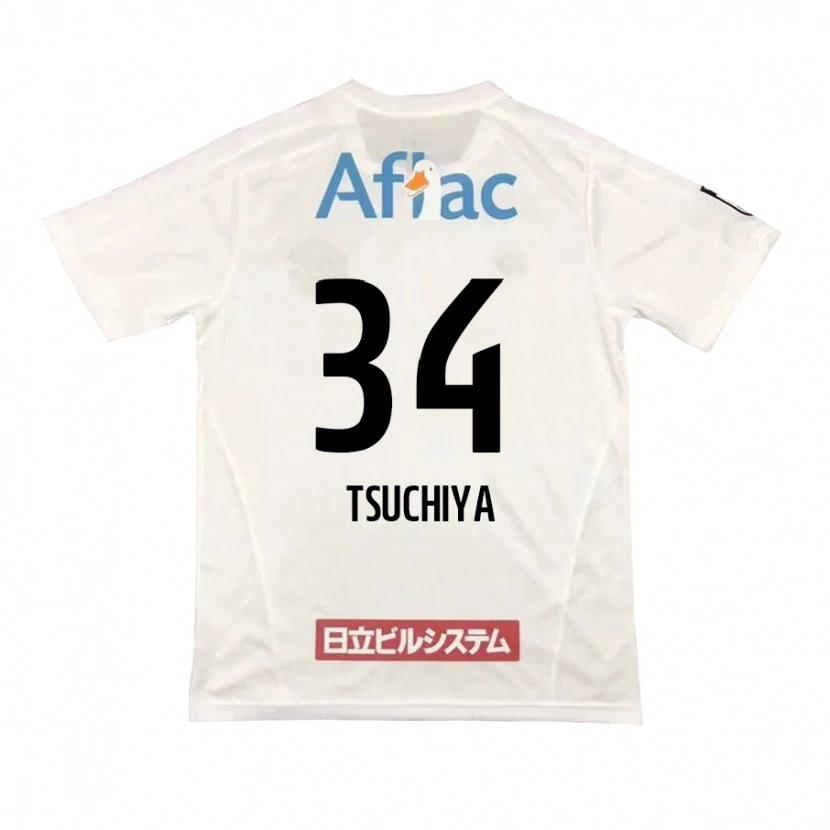 Danxen Kinder Takumi Tsuchiya #34 Hellgrau Beige Auswärtstrikot Trikot 2025/26 T-Shirt