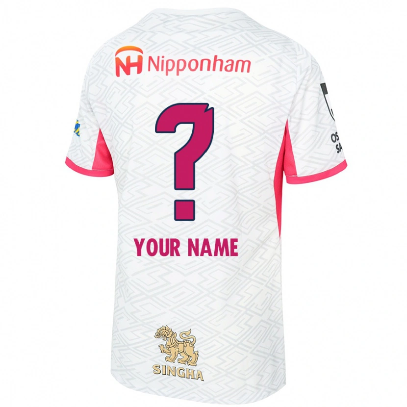 Danxen Kinder Ihren Namen #0 Weiß Sakura Rosa Auswärtstrikot Trikot 2025/26 T-Shirt