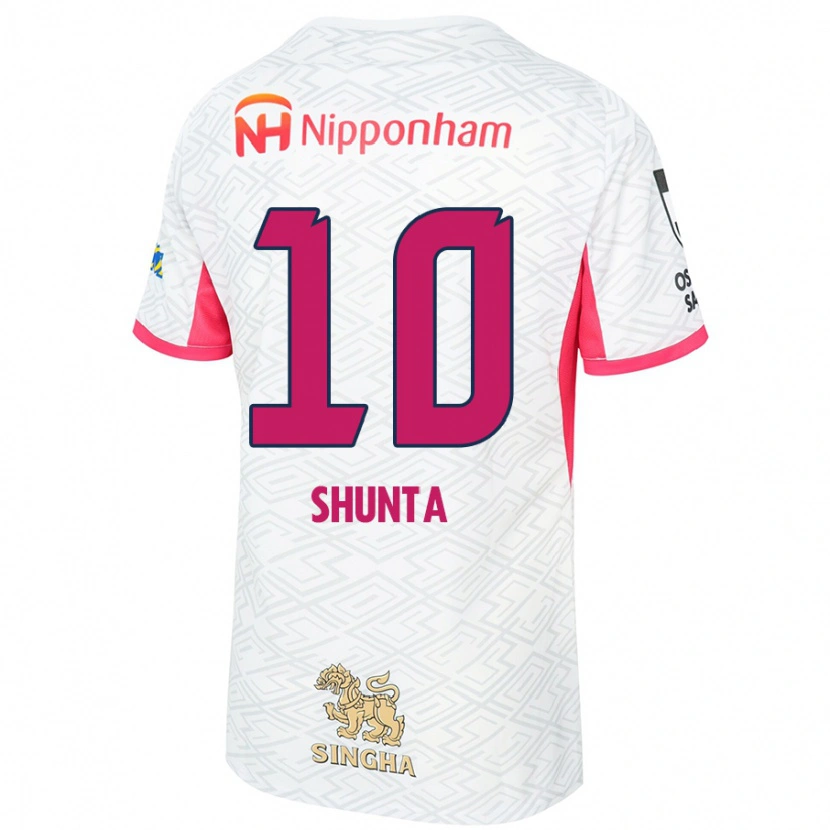 Danxen Kinder Shunta Tanaka #10 Weiß Sakura Rosa Auswärtstrikot Trikot 2025/26 T-Shirt