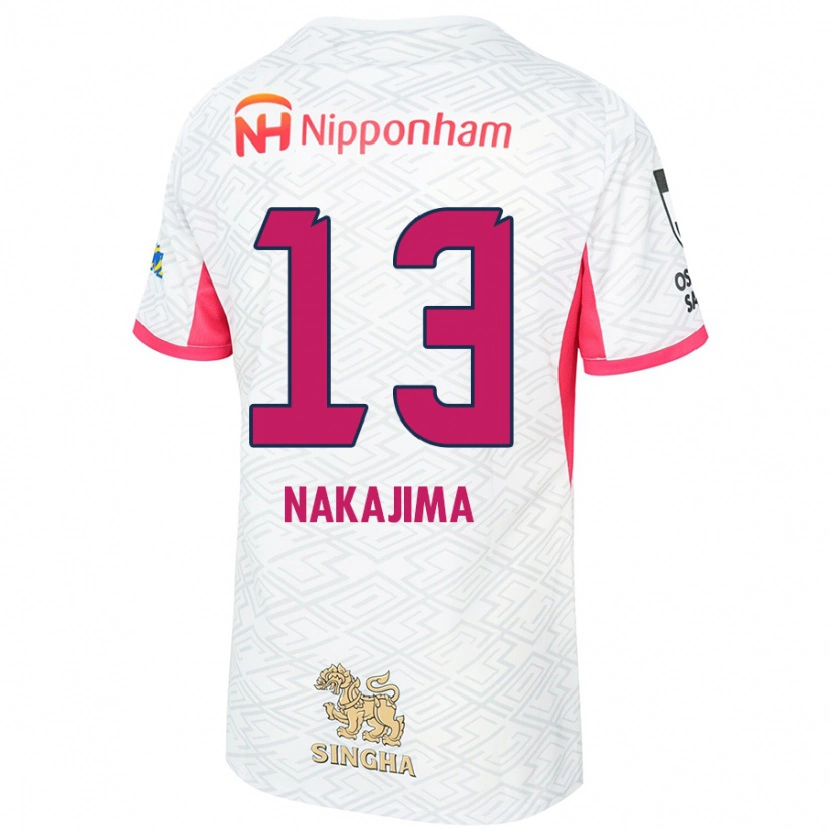 Danxen Kinder Motohiko Nakajima #13 Weiß Sakura Rosa Auswärtstrikot Trikot 2025/26 T-Shirt