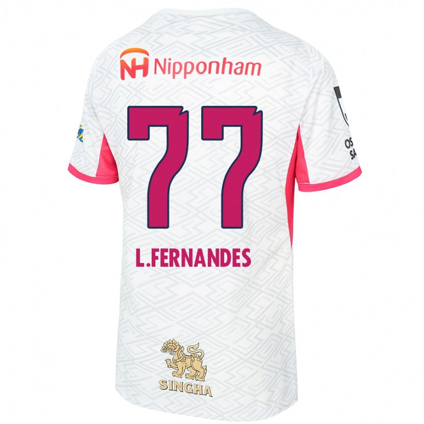 Danxen Kinder Lucas Fernandes #77 Weiß Sakura Rosa Auswärtstrikot Trikot 2025/26 T-Shirt