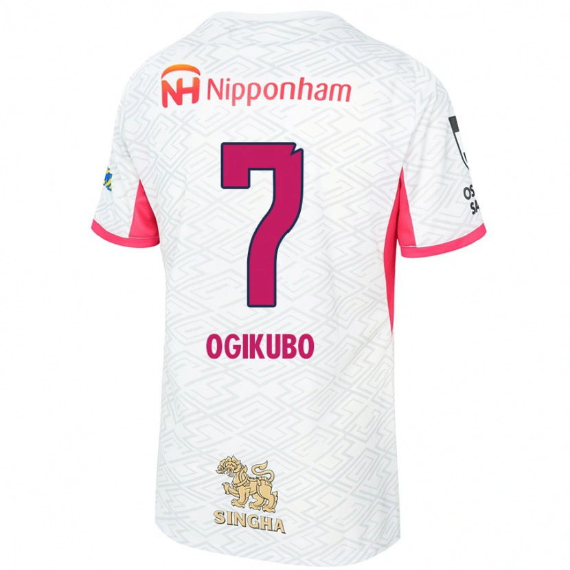 Danxen Kinder Yuri Ogikubo #7 Weiß Sakura Rosa Auswärtstrikot Trikot 2025/26 T-Shirt