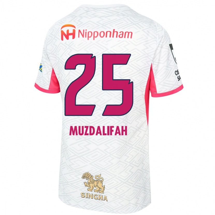 Danxen Kinder Zahra Muzdalifah #25 Weiß Sakura Rosa Auswärtstrikot Trikot 2025/26 T-Shirt