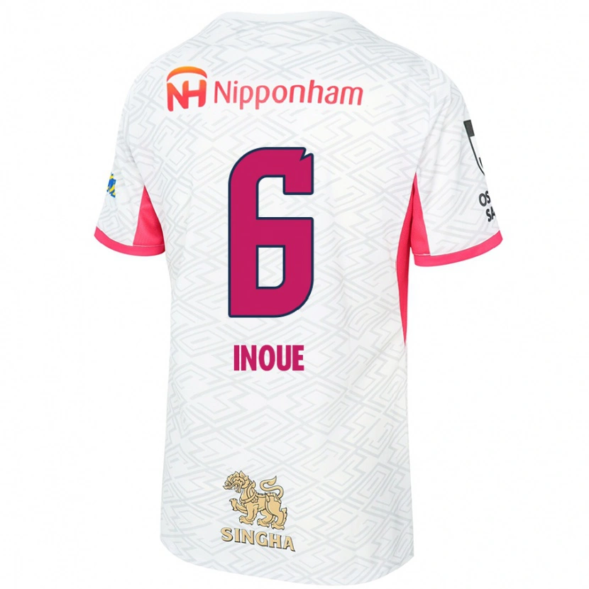 Danxen Kinder Hina Inoue #6 Weiß Sakura Rosa Auswärtstrikot Trikot 2025/26 T-Shirt