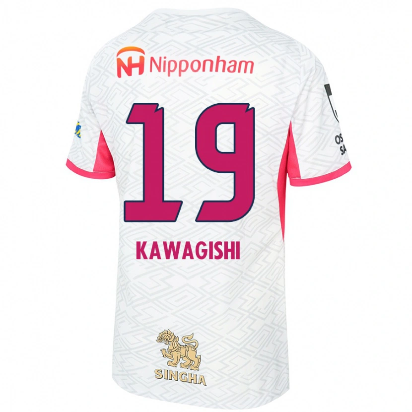 Danxen Kinder Emika Kawagishi #19 Weiß Sakura Rosa Auswärtstrikot Trikot 2025/26 T-Shirt