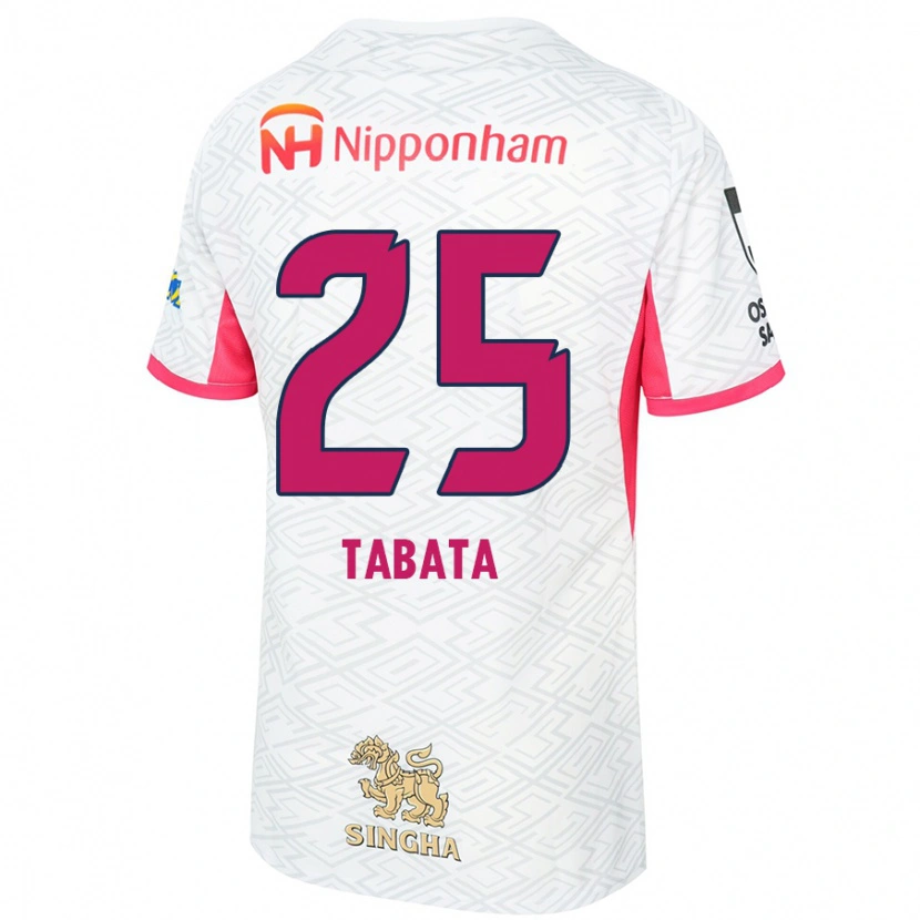 Danxen Kinder Haruna Tabata #25 Weiß Sakura Rosa Auswärtstrikot Trikot 2025/26 T-Shirt