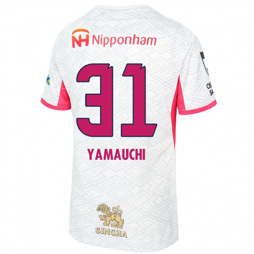 Danxen Kinder Hirofumi Yamauchi #31 Weiß Sakura Rosa Auswärtstrikot Trikot 2025/26 T-Shirt