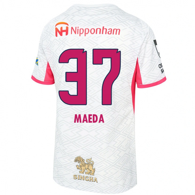 Danxen Kinder Ryudai Maeda #37 Weiß Sakura Rosa Auswärtstrikot Trikot 2025/26 T-Shirt