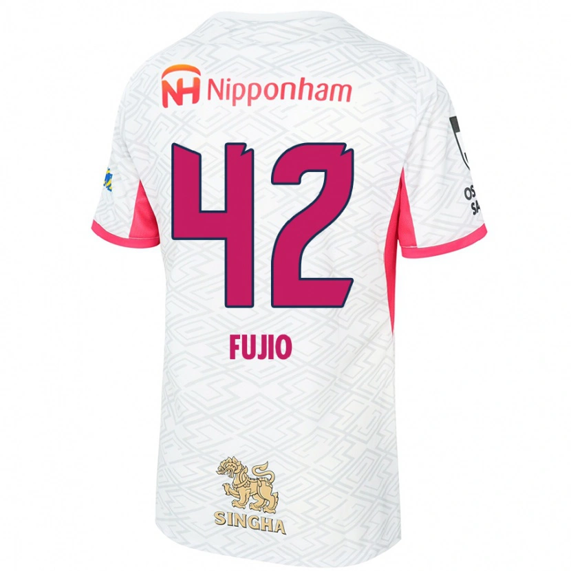 Danxen Kinder Shota Fujio #42 Weiß Sakura Rosa Auswärtstrikot Trikot 2025/26 T-Shirt