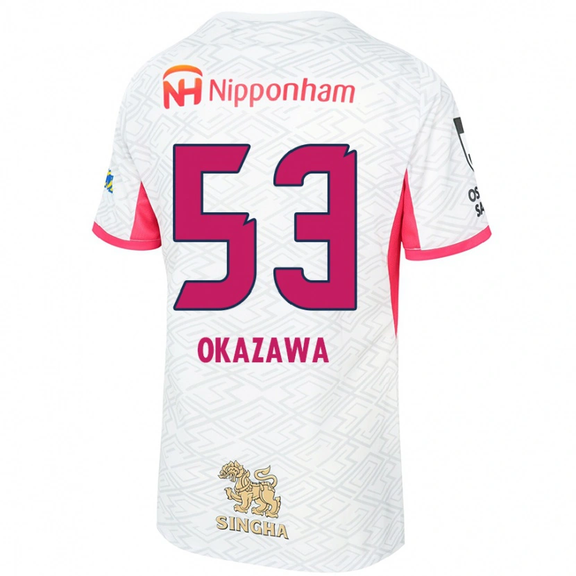 Danxen Kinder Kosei Okazawa #53 Weiß Sakura Rosa Auswärtstrikot Trikot 2025/26 T-Shirt