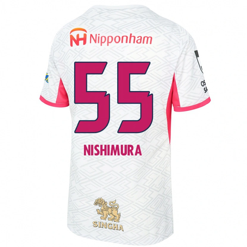 Danxen Kinder Subaru Nishimura #55 Weiß Sakura Rosa Auswärtstrikot Trikot 2025/26 T-Shirt