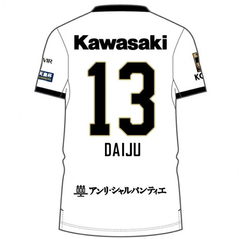 Danxen Kinder Daiju Sasaki #13 Weiß Schwarz Auswärtstrikot Trikot 2025/26 T-Shirt