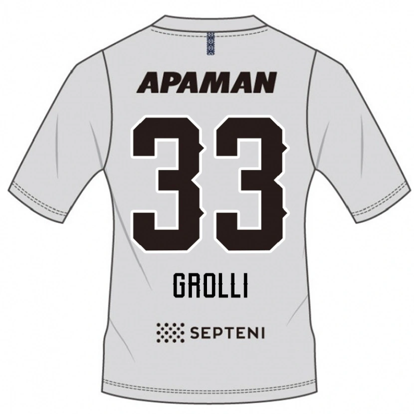 Danxen Kinder Douglas Grolli #33 Hellgrau Auswärtstrikot Trikot 2025/26 T-Shirt