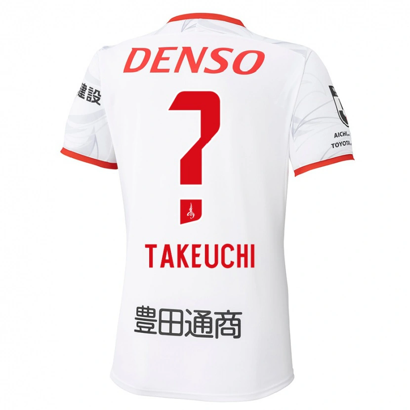 Danxen Kinder Yuzo Takeuchi #0 Weiß Rot Auswärtstrikot Trikot 2025/26 T-Shirt