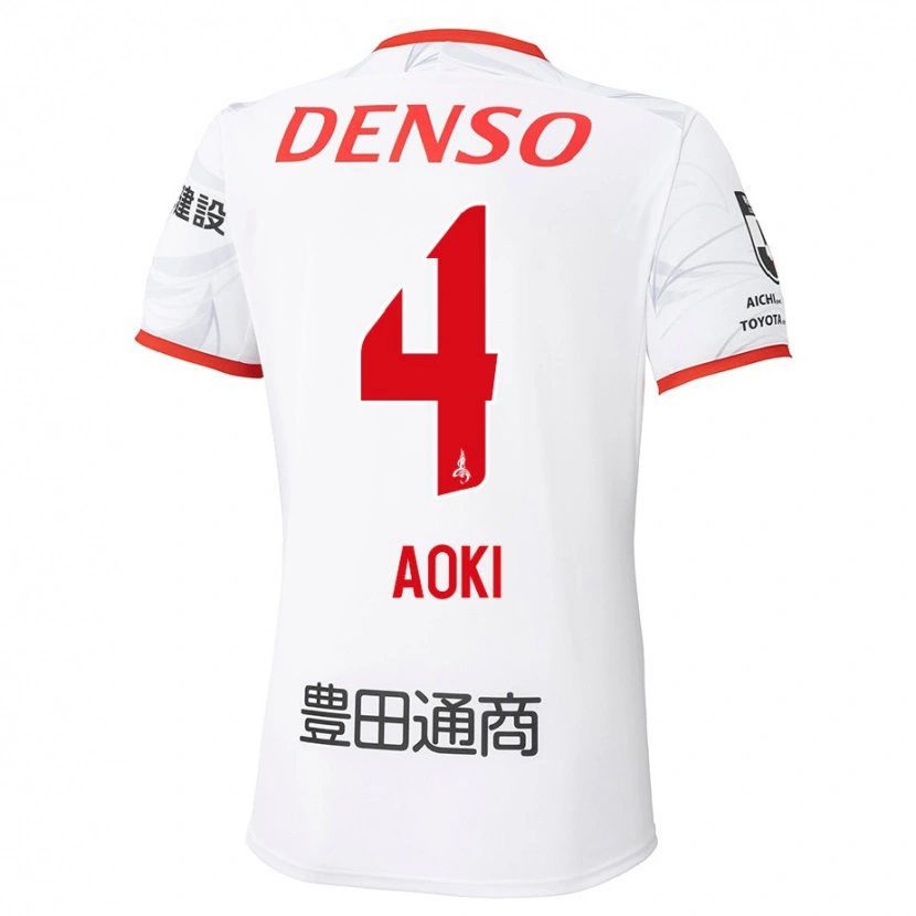 Danxen Kinder Masamune Aoki #4 Weiß Rot Auswärtstrikot Trikot 2025/26 T-Shirt