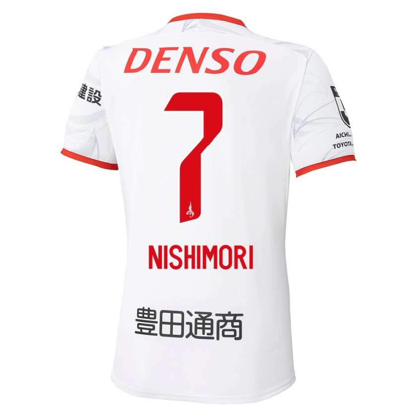 Danxen Kinder Yuto Nishimori #7 Weiß Rot Auswärtstrikot Trikot 2025/26 T-Shirt