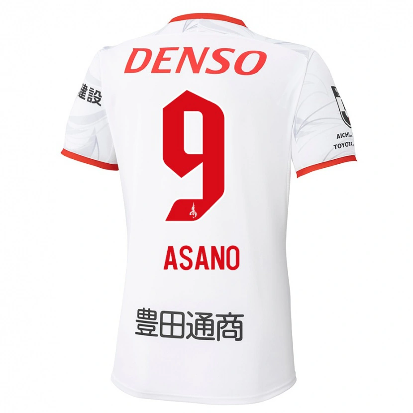 Danxen Kinder Yuya Asano #9 Weiß Rot Auswärtstrikot Trikot 2025/26 T-Shirt