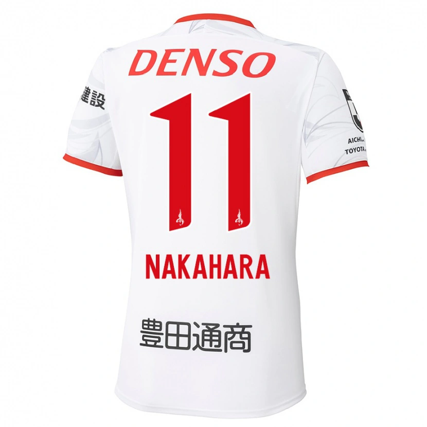 Danxen Kinder Sora Nakahara #11 Weiß Rot Auswärtstrikot Trikot 2025/26 T-Shirt