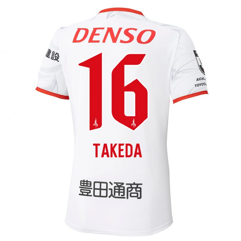 Danxen Kinder Yohei Takeda #16 Weiß Rot Auswärtstrikot Trikot 2025/26 T-Shirt