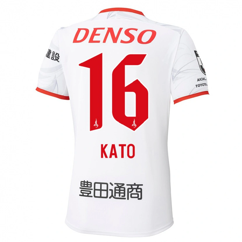 Danxen Kinder Naotaro Kato #16 Weiß Rot Auswärtstrikot Trikot 2025/26 T-Shirt