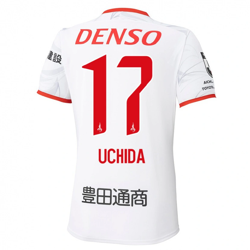 Danxen Kinder Takuya Uchida #17 Weiß Rot Auswärtstrikot Trikot 2025/26 T-Shirt