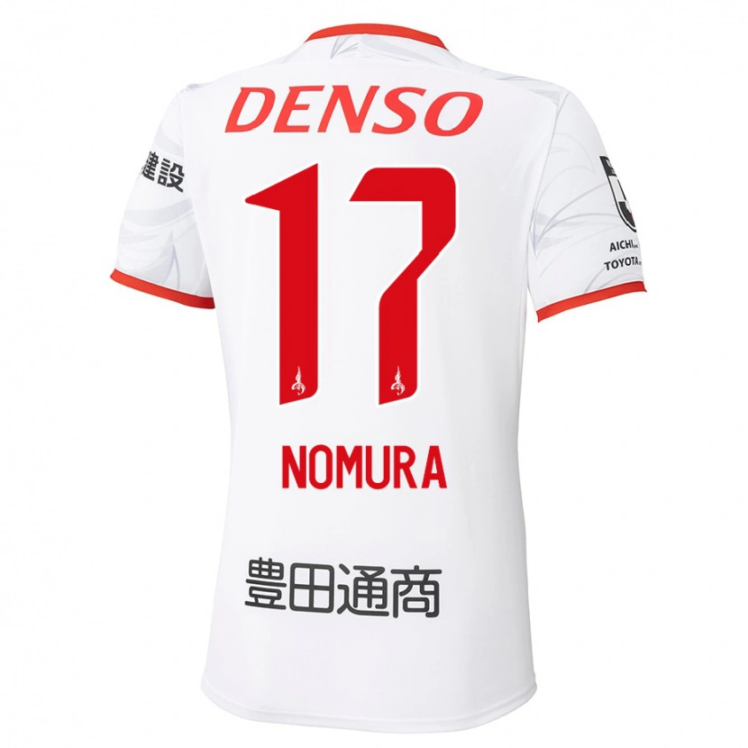 Danxen Kinder Yuto Nomura #17 Weiß Rot Auswärtstrikot Trikot 2025/26 T-Shirt