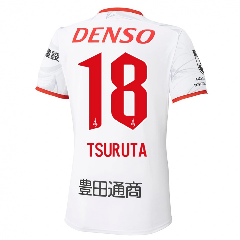 Danxen Kinder Shu Tsuruta #18 Weiß Rot Auswärtstrikot Trikot 2025/26 T-Shirt