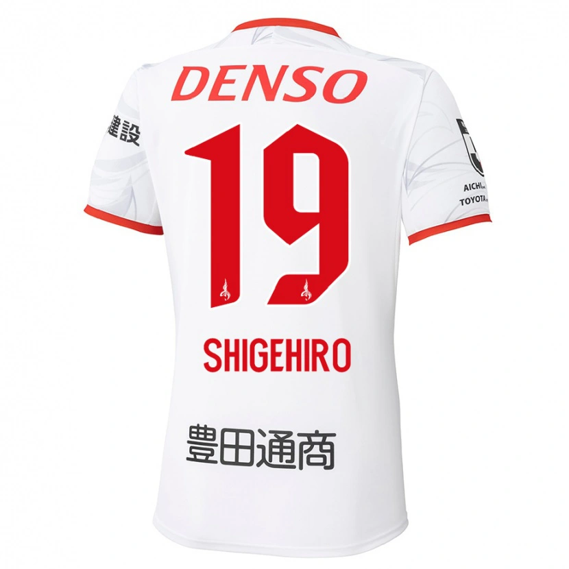 Danxen Kinder Takuya Shigehiro #19 Weiß Rot Auswärtstrikot Trikot 2025/26 T-Shirt