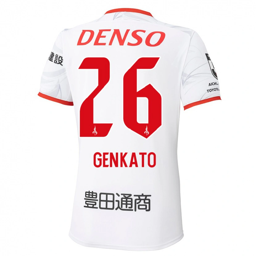 Danxen Kinder Gen Kato #26 Weiß Rot Auswärtstrikot Trikot 2025/26 T-Shirt