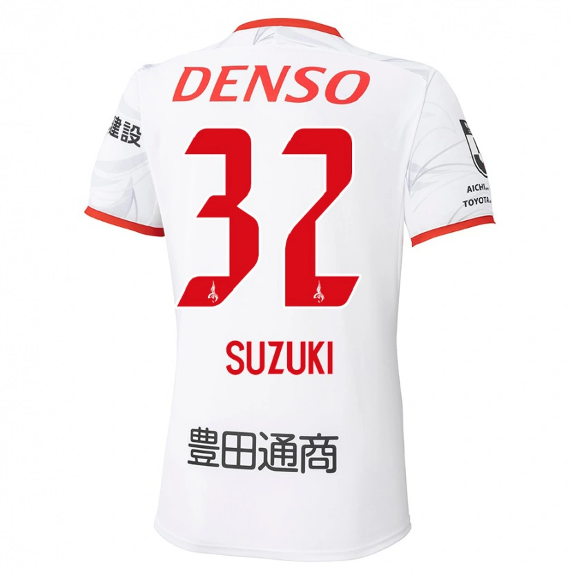 Danxen Kinder Haruto Suzuki #32 Weiß Rot Auswärtstrikot Trikot 2025/26 T-Shirt