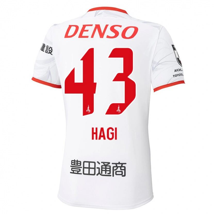 Danxen Kinder Hiroaki Hagi #43 Weiß Rot Auswärtstrikot Trikot 2025/26 T-Shirt