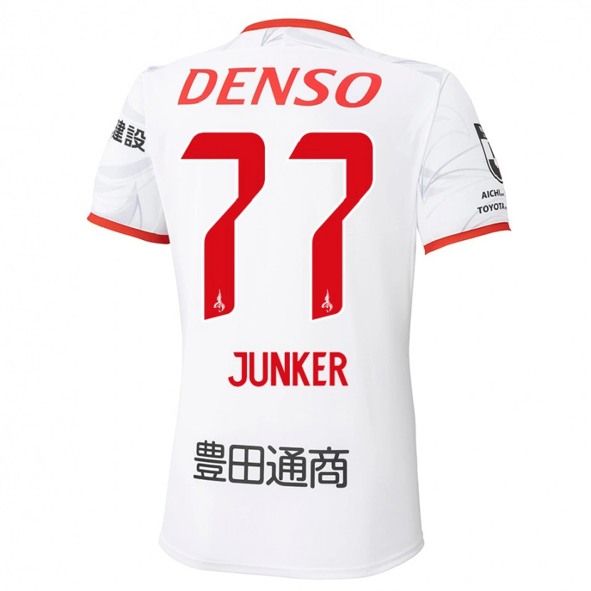 Danxen Kinder Kasper Junker #77 Weiß Rot Auswärtstrikot Trikot 2025/26 T-Shirt